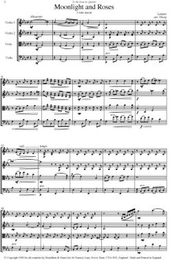 Lemare - Moonlight and Roses (String Quartet Score) - Score Digital Download