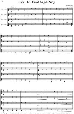 Mendelssohn & Anonymous - Two Carols (Horn Quartet) - Score Digital Download