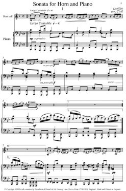 Loeillet - Sonata for Horn & Piano - Digital Download