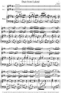 Delibes - Flower Duet from Lakmé (Two Flutes and Piano) - Digital Download