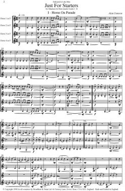 Alan Danson - Just For Starters (Horn Quartet) - Score Digital Download