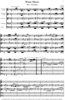 Handel - Water Music (Brass Quintet) - Parts Digital Download