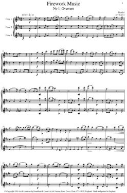 Handel - Firework Music (Flute Trio) - Score Digital Download