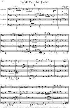 Eileen Clews - Partita (Tuba Quartet) - Score Digital Download