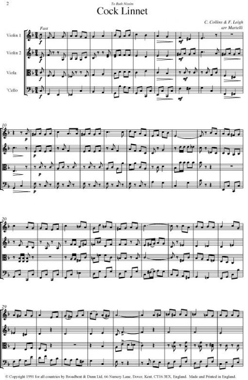 Collins & Leigh - Cock Linnet (String Quartet Score) - Score Digital Download