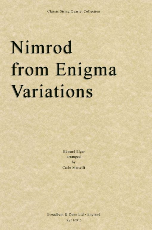 Elgar - Nimrod from Enigma Variations (String Quartet Score)