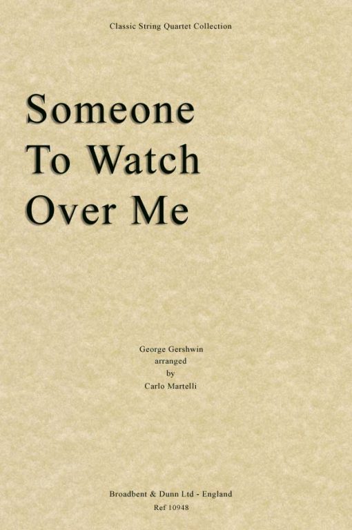 Gershwin - Someone To Watch Over Me (String Quartet Score)