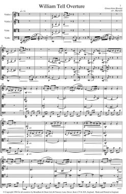 Rossini - William Tell Overture (String Quartet Score) - Score Digital Download