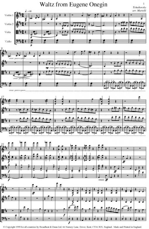 Tchaikovsky - Waltz from Eugene Onegin