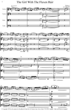 Debussy - The Girl With The Flaxen Hair from Préludes Book 1 No. 8 (String Quartet Score) - Score Digital Download