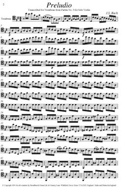 Bach - Solo Preludio from Partita No. 3 for Violin (Solo Trombone) - Digital Download
