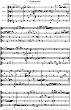 Bach - Three by Bach (Flute Quartet) - Parts Digital Download