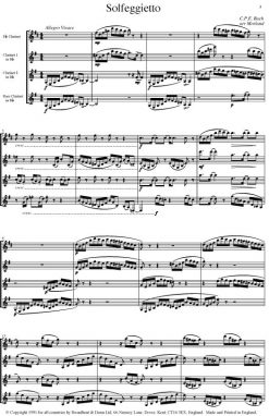 C. P. E. Bach - Solfeggietto (Clarinet Quartet) - Score Digital Download