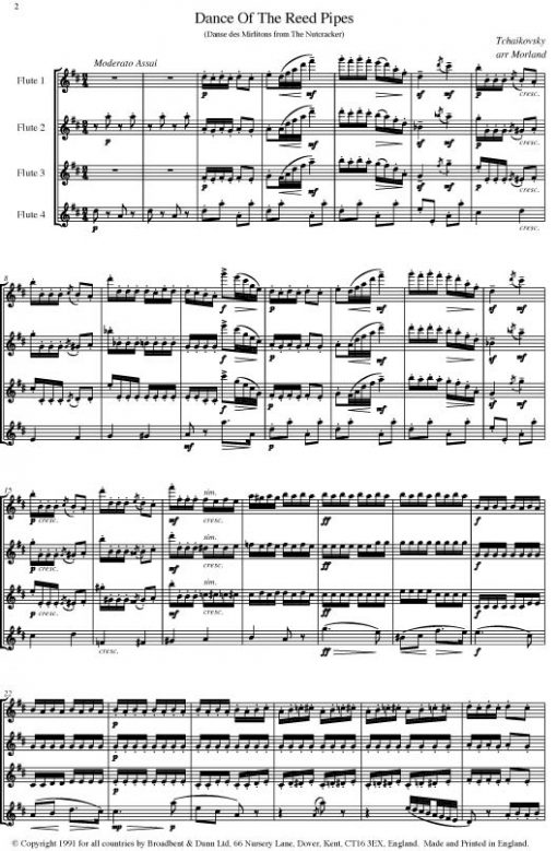Tchaikovsky - Three by Tchaikovsky (Flute Quartet) - Parts Digital Download