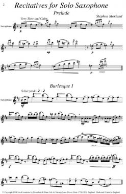 Stephen Morland - Recitatives for Solo Saxophone - Digital Download
