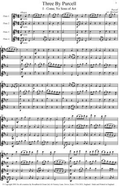 Purcell - Three by Purcell (Flute Quartet) - Parts Digital Download