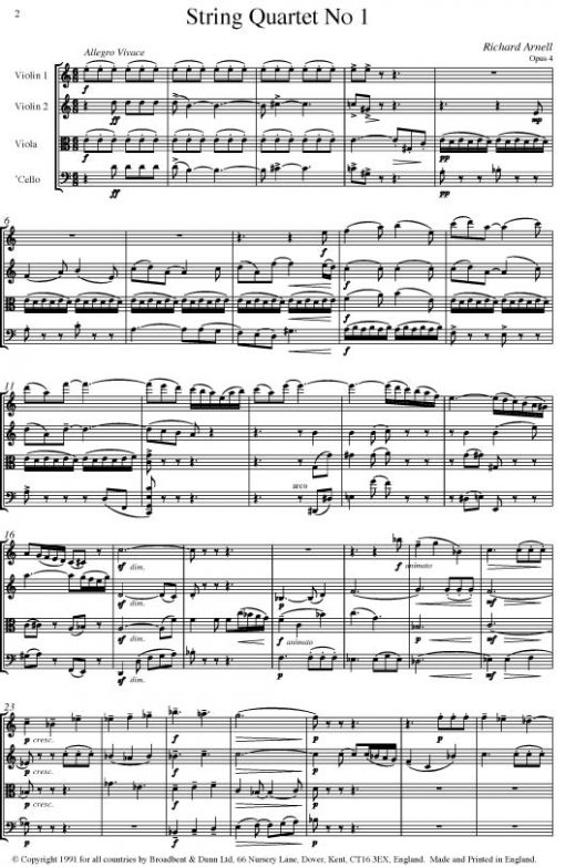 Richard Arnell - String Quartet No. 1
