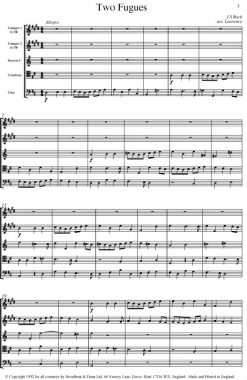 Bach - Two Fugues (Brass Quintet) - Parts Digital Download