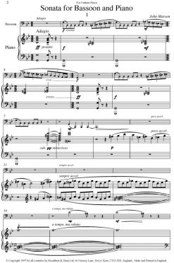 John Marson - Sonata for Bassoon & Piano - Digital Download