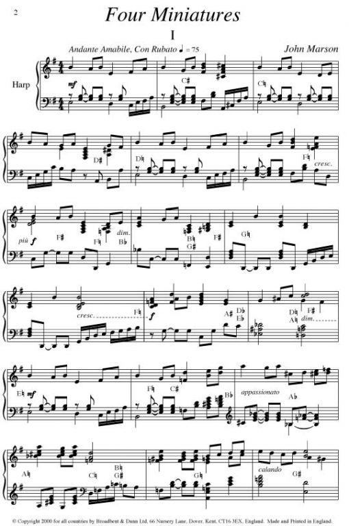 John Marson - Four Miniatures (Harp) - Digital Download