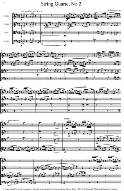 John Marson - String Quartet No. 2 - Score Digital Download