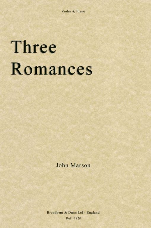 John Marson - Three Romances (Violin & Piano)