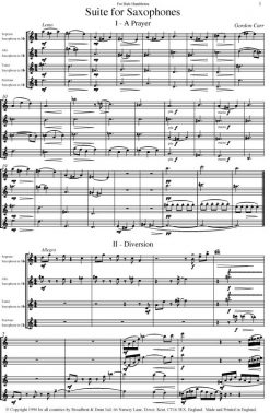 Gordon Carr - Suite for Saxophones (Saxophone Quartet) - Score Digital Download