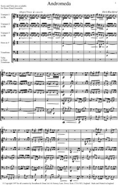 Dick Blackford - Andromeda (Brass Sextet for Orchestral Brass Instruments) - Score Digital Download