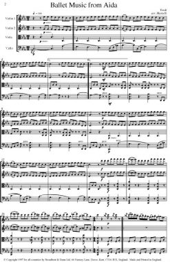 Verdi - Ballet Music from Aida (String Quartet Parts) - Parts Digital Download