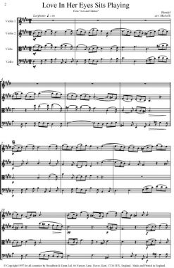 Handel - Love In Her Eyes Sits Playing from Acis and Galatea (String Quartet Score) - Score Digital Download