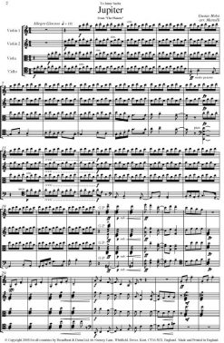 Holst - Jupiter from The Planets (String Quartet Parts) - Parts Digital Download