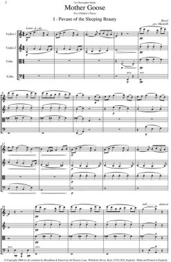 Ravel - Pavane and Tom Thumb from Mother Goose (String Quartet Score) - Score Digital Download