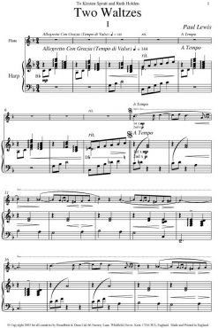 Paul Lewis - Two Waltzes (Flute & Harp) - Digital Download
