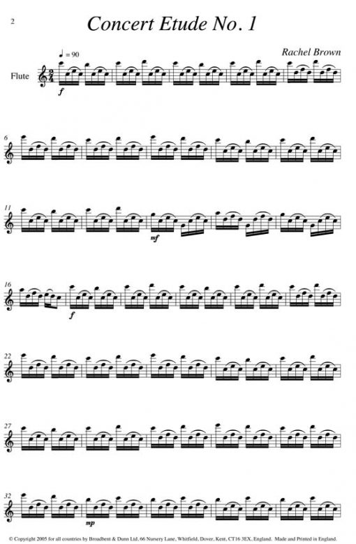 Rachel Brown - Five Concert Etudes (Solo Flute) - Digital Download
