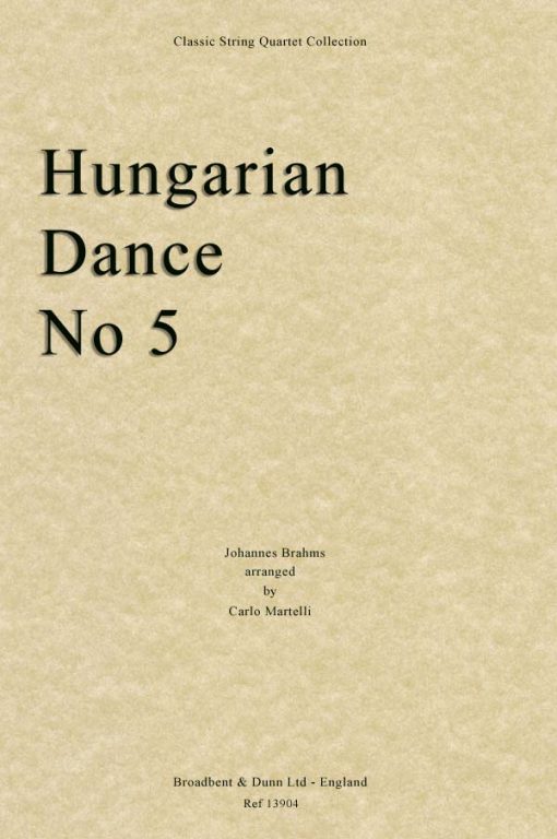 Brahms - Hungarian Dance No. 5 (String Quartet Score)