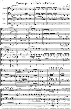 Ravel - Pavane pour une Infante Défunte (String Quartet Score) - Score Digital Download