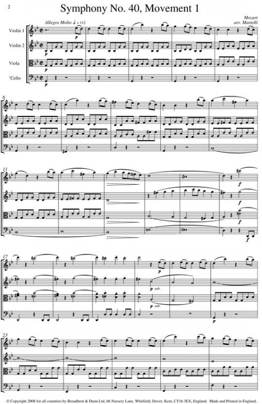 Mozart - Symphony No. 40 Movement 1