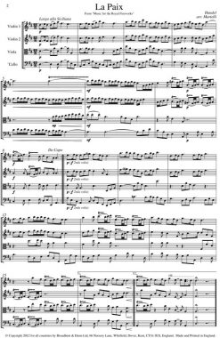 Handel - La Paix and La Réjouissance from Music for the Royal Fireworks (String Quartet Parts) - Parts Digital Download