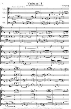 Rachmaninoff - Variation 18 from Rhapsody on a Theme of Paganini (String Quartet Parts) - Parts Digital Download