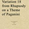 Rachmaninoff - Variation 18 from Rhapsody on a Theme of Paganini (String Quartet Parts)