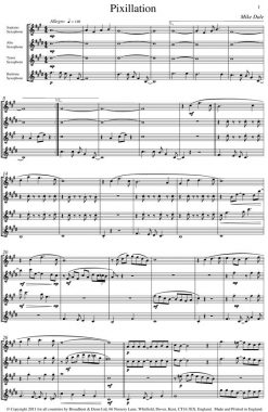 Mike Dale - Pixillation (Saxophone Quartet) - Score Digital Download