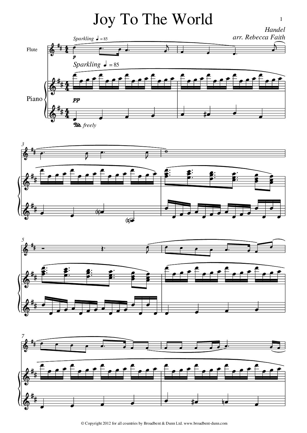 Handel arr. Faith - Joy to the World (Flute & Piano) - Digital Download