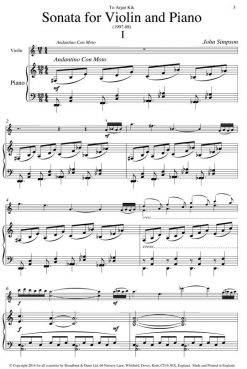 John Simpson - Sonata for Violin and Piano - Digital Download